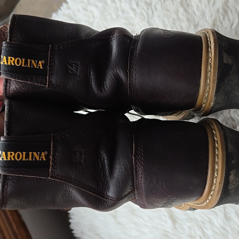 Carolina 8" Elm Waterproof Leather Logger WorkBoots US 9M EH Rated - Picture 7 of 10